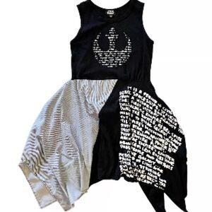 Disney Star Wars Rebel Alliance Black and White Graphic Dress  6/6X